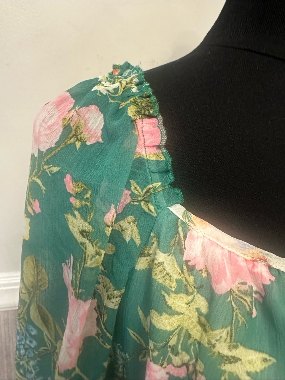 Fig & Flower Floral Cottagecore Peasant Midi Dress Women’s Medium NWOT Boho - Picture 9 of 14